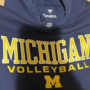 Fanatics Navy and Yellow Michigan Volleyball Hoodie